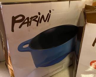Parini 3 Qt Blue Flameproof Casserole Dish