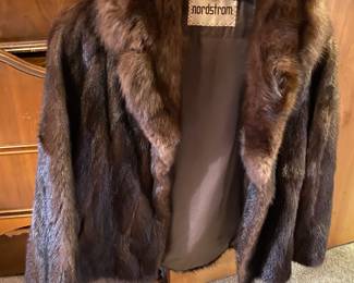Nordstrom Short Dark Mink Fur Coat