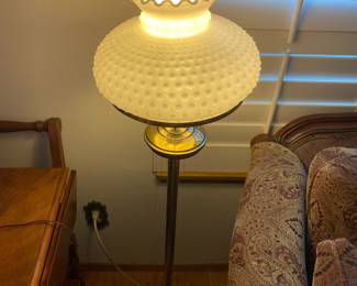 Milk Glass Hobnail Floor Lamp