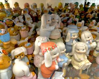 Assortment of Enesco Bunny Figurines