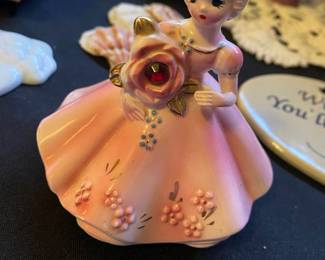 Josef Original January Red Garnet Birthday Girl Porcelain Figurine