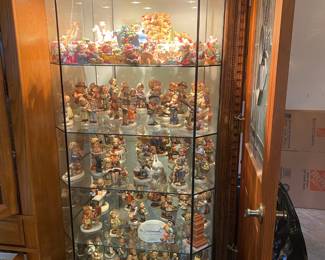 5 Tier Black Curio Cabinet with Glass Front