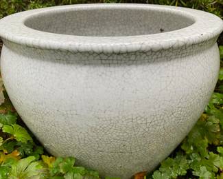White Cracked Ironstone Planter