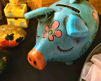 1960'S Mod Flower Power Piggy Bank