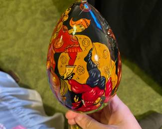 Russian Lacquer Egg with Soldier Design