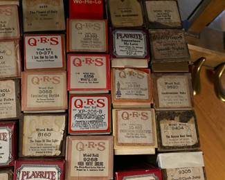 Assortment of Word Piano Rolls - QRS, Wo-He-Lo, Aeolian, Playrite, Melodee