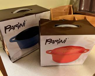 Parini 3 Qt Blue Flameproof Casserole Dish, 2 Qt Red Flameproof Casserole Dish