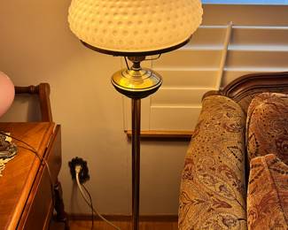 Milk Glass Hobnail Floor Lamp