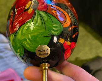 Russian Lacquer Egg with Soldier Design