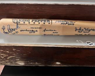Pepper Shaker Bat, Signed By Lou Brooke And Others