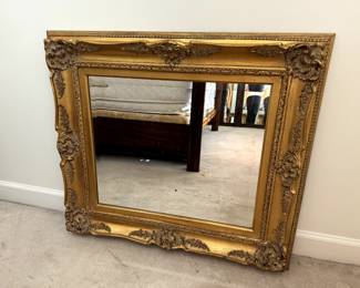 Ornate Gold Framed Beveled Mirror