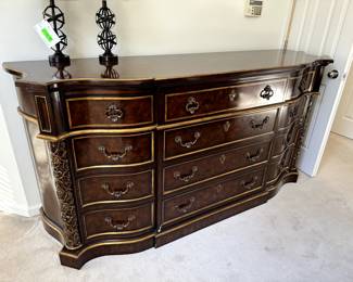 Serpentine Triple Twelve Drawer Dresser