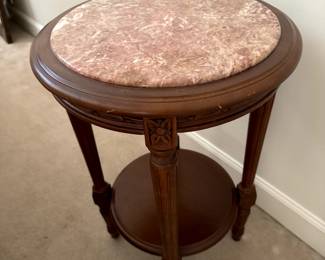 Two Tiered Marble Top Accent Table