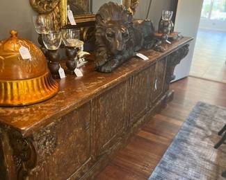 Custom bade buffet with carved corbels