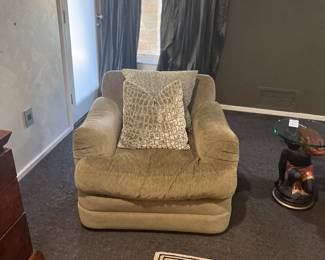 One of two club chairs