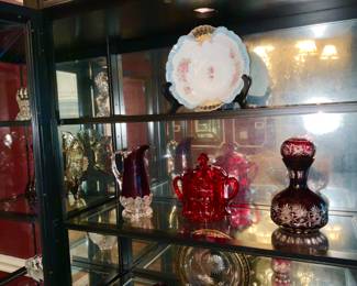 CRANBERRY GLASS, CUT TO CLEAR BOHEMIAN