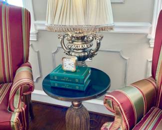 Brass & marble side table 