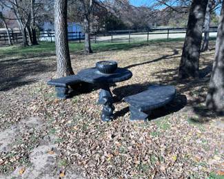 STONE TABLE + BENCHES 