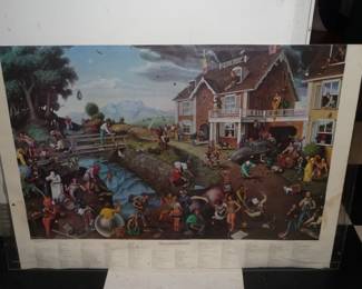 Vintage poster print T.E. Breitenbach PROVERBIDIOMS 1980
