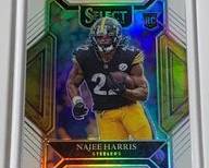 RARE 28/35!! 2021 PANINI SELECT SP NAJEE HARRIS CLUB LEVEL WHITE & GOLD PRIZM ROOKIE CARD