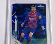2019 TOPPS CHROME UCL LIONEL MESSI #1 SAPPHIRE EDITION BLUE CRACKED ICE GRADED PSA MINT 9