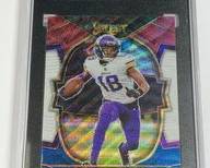 2022 PANINI SELECT #50 JUSTIN JEFFERSON TRI COLOR PRIZM SP WAVE PRIZM GRADED SGC GEM MINT 10