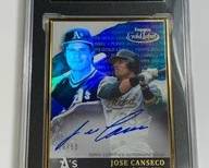 REALLY NICE 26/50!! 2020 TOPPS GOLD LABEL SP GLA-JC JOSE CANSECO FRAMED AUTOGRAPH BLUE GRADED SGC MINT 9