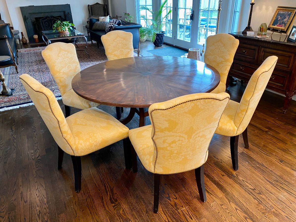 Barbara Barry shown with dining chairs