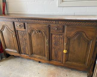 Now $600 - Was $1200 Antique carved French sideboard       38"h x 72" long x 18"d