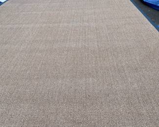  Custom herringbone sisal rug midnight blue border  13'6" x 21'5"  