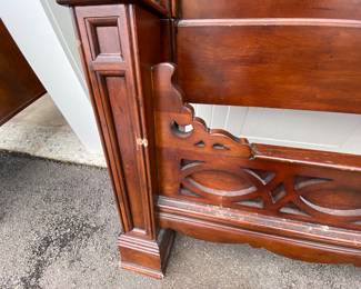 Now $150 - Was $300 Carved inlaid queen bed           80"h x 67"w