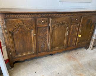 Now $600 - Was $1200 Antique carved French sideboard       38"h x 72" long x 18"d