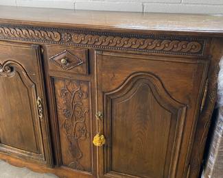 Now $600 - Was $1200 Antique carved French sideboard       38"h x 72" long x 18"d