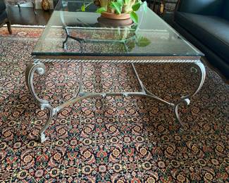 Now $325 - Was $650 Iron & glass coffee table - 23"h x 58" long x 37.5" d 