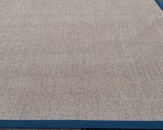  Custom herringbone sisal rug midnight blue border  13'6" x 21'5"  