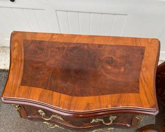  Pr. inlaid bombe chests                                                                              30"h x 23'w x 12"d some chips to veneer - see photos                                                                         