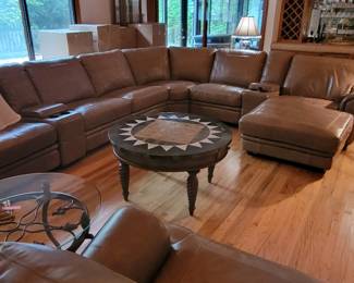 Leather sectional 