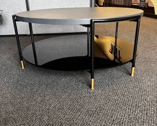 $250 USD SunPan Zuma Solterra Gray Concrete Top Coffee Table MTF158-23 Description: From the Solterra collection, this table features a concrete top with a black/charcoal soft slate effect and a black tempered glass shelf. Finished with sleek black steel legs with brushed gold footcaps.
Dimensions: 40 x 40 x 17 in | Weight: 122 lbs.
Condition: New
Location: Local pick up Portland, OR. Shipping Suggestions available upon request. https://goodbyhello.com/products/copy-of-berhardt-9-drawer-long-dresser-mtf158-22?_pos=10&_sid=fbcd51fb9&_ss=r