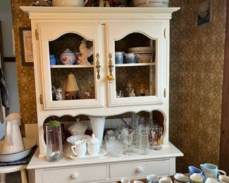 White hutch 
Creamers and more