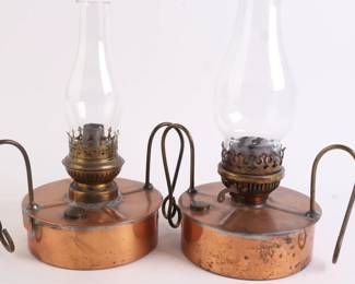 Lot 9938 Pair of Copper Oil Lanterns