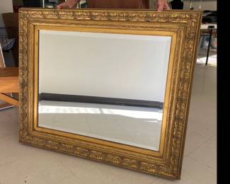 Lot 9723 Vintage Ornate Gold Beveled Mirror