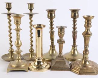 Lot 9922 Lot of Brass Candle Holders