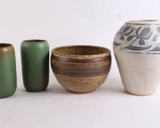 Lot 9701 Pottery Lot  Bowl  Vases