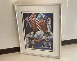 Lot 9642 StarsnStripes Yankee Baseball Print  Signed and Numbered