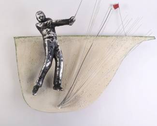 Lot 8156 Curtis Jere  Artist Signed  Golf Metal Wall Sculpture Art