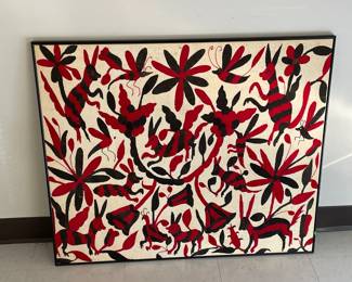 Lot 9635 Vintage Mexican Otomi Embroidered Textile Art  see description