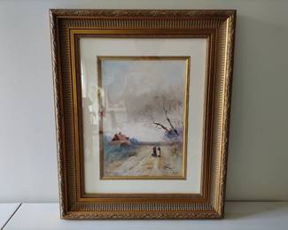 Lot 9741 The Evening Hour Signed F. Arnold Watercolor on Paper