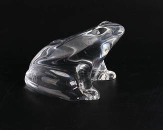 Lot 3711 Baccarat Crystal Glass Frog  France