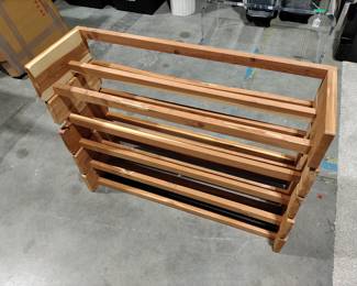 Lot 9678 Lot of 5 Cedar Shoe Storage  Closet Organizer Racks