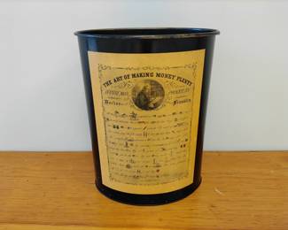 Lot 9704 Waste Basket The Art of Making Money Plenty  Trash Can